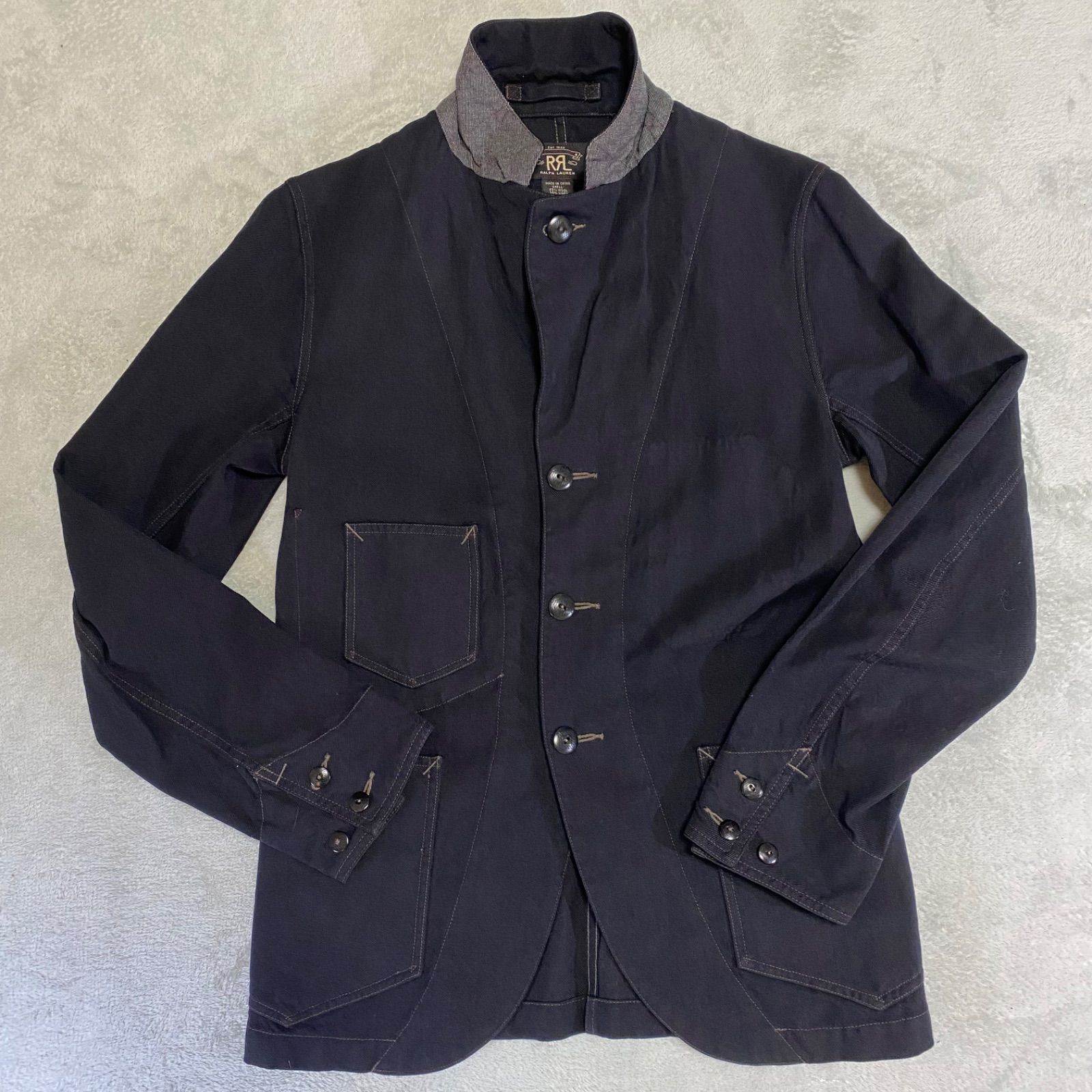 RRL ダブルアールエル チョアジャケット リネン混 黒系 S～Mサイズ相当 RRL ダブルアールエル チョアジャケット リネン混 黒系 S～Mサイズ相当