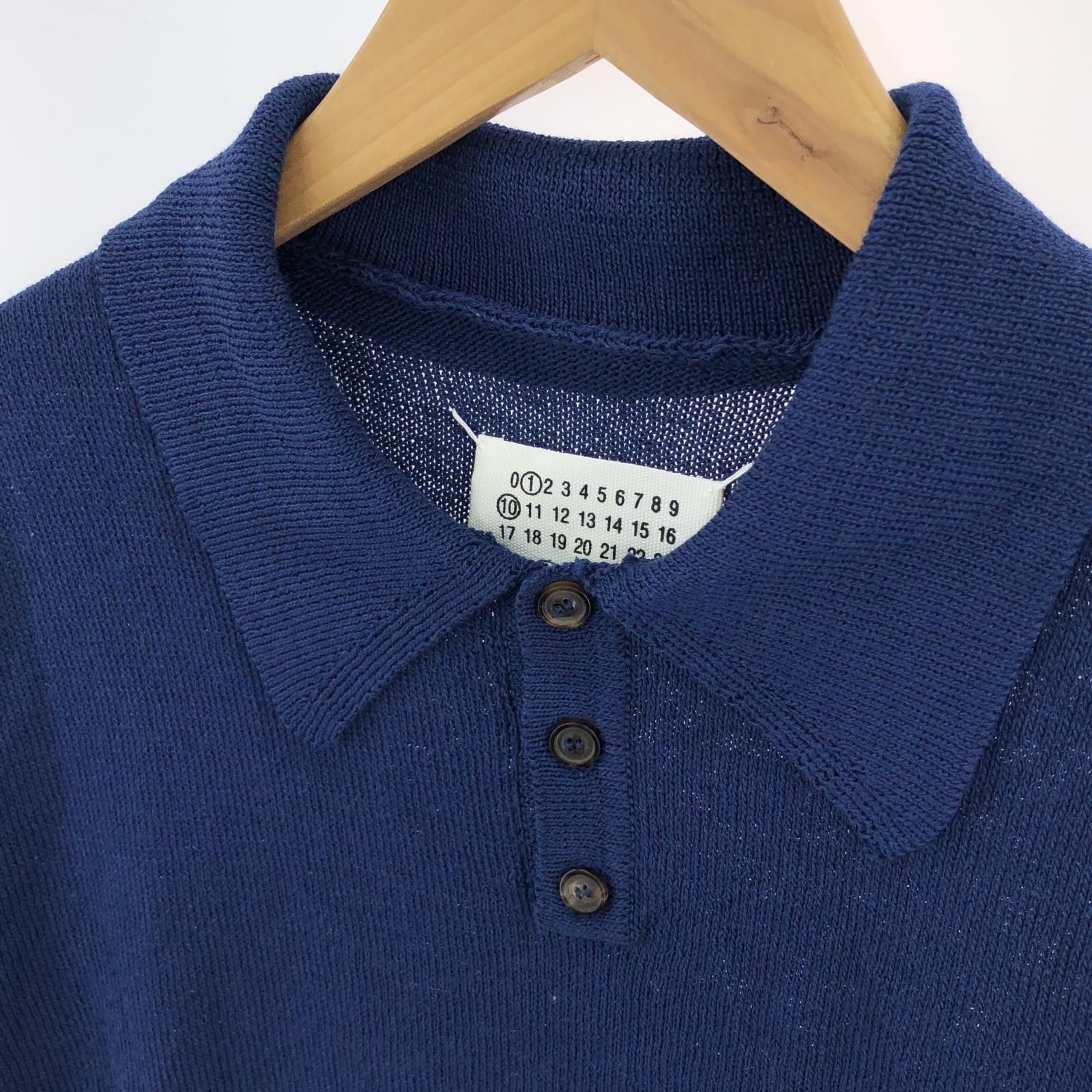 MAISON MARGIELA/ニットポロ/M/ネイビー
