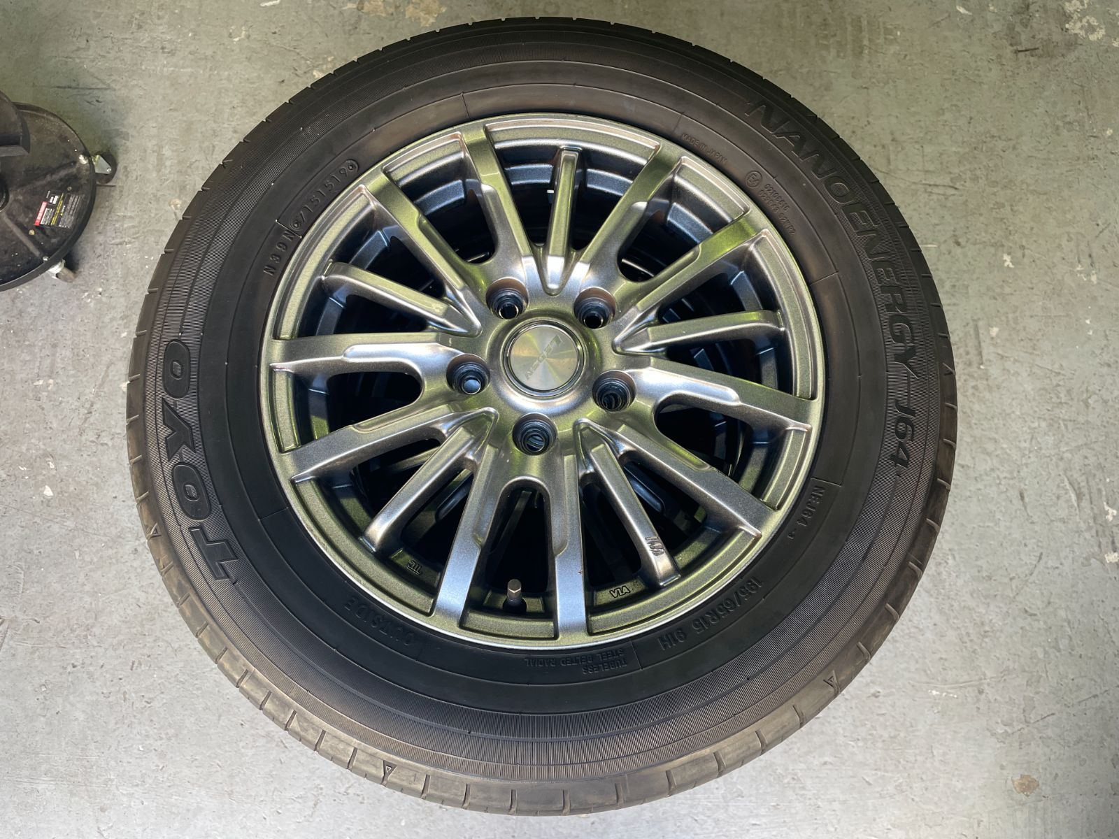 バリ溝 TOYO ナノエナジー 195 65 R 15 91 H 2019年製 15インチ 社外アルミ4本セット 営業所止め発送 ･ 除く