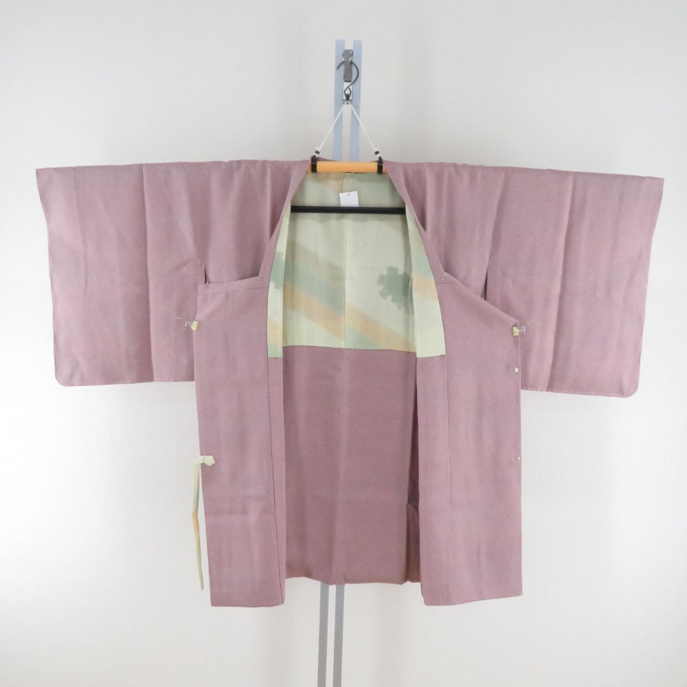 道行 薄ピンク色 タタキ染め 正絹 着物コート 和装用 ちりよけ 身丈94cm 【キモノオフ野々市若松店】 道行 薄ピンク色 タタキ染め 正絹 着物コート 和装用 ちりよけ 身丈