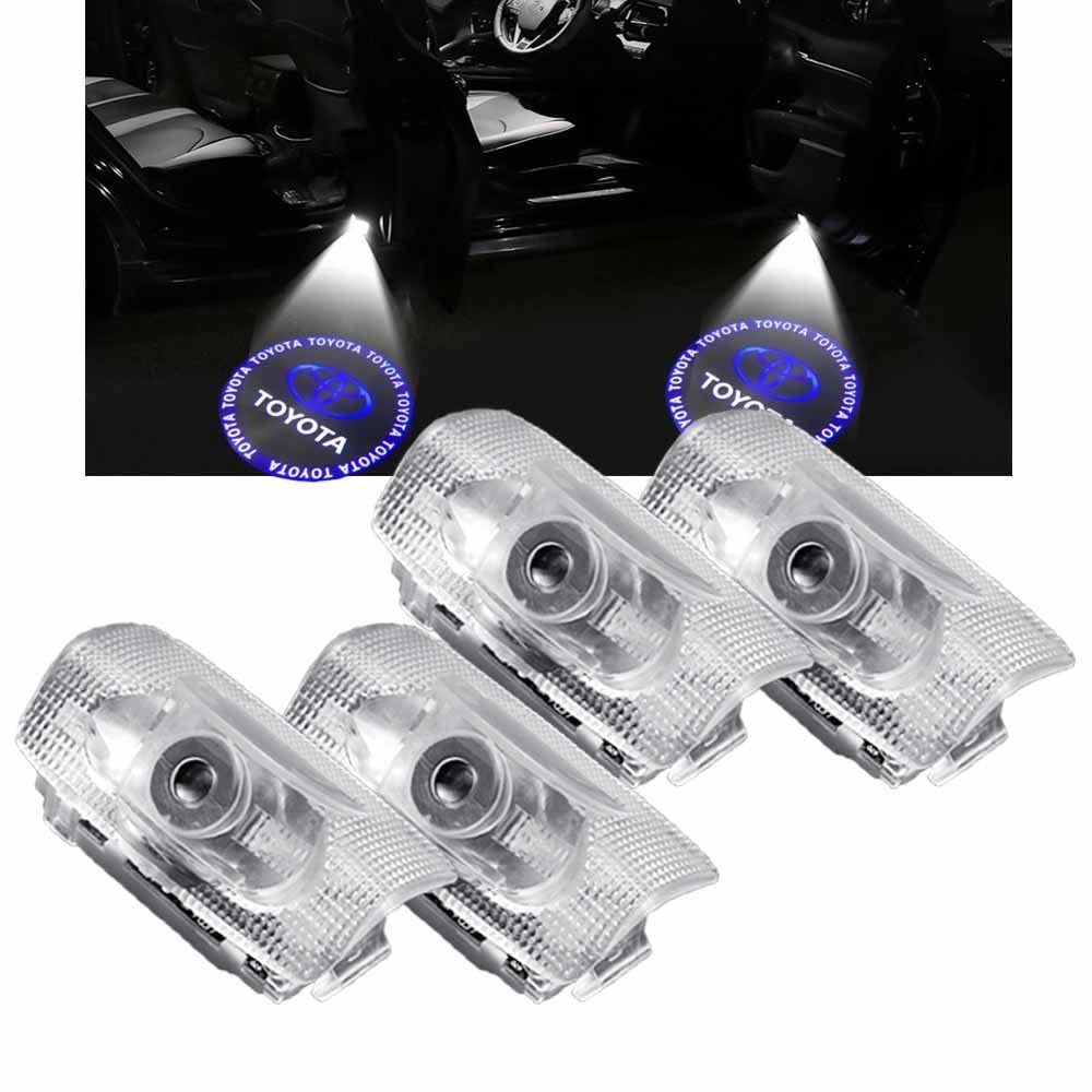【クーポン有】LEDロゴ投影 角度調整機能付き 車用ドアランプ カーテシ プリウス 86 for マークX カムリ ハリアー C-HR カーテシライト ドアウェルカムライト 工具付 rav4 4個セット カローラ汎用