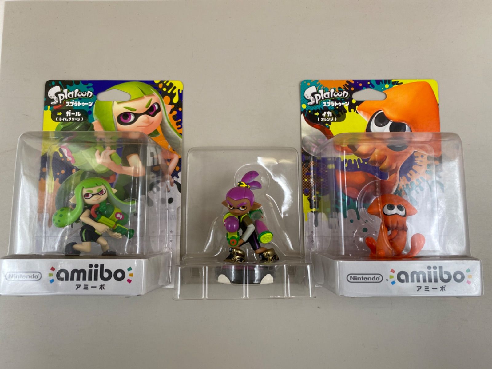 amiibo スプラトゥーン 3点 ガール ライムグリーン イカ