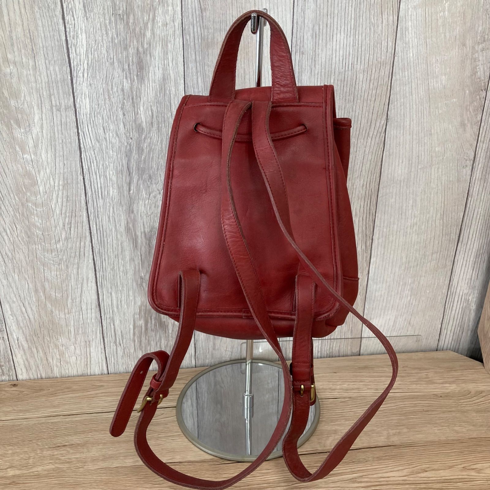 オールドコーチ リュック ターンロック グラブタンレザー 希少 9960 赤 COACH オールドコーチ 9960 リュック レッド ボルドー バーガンディ