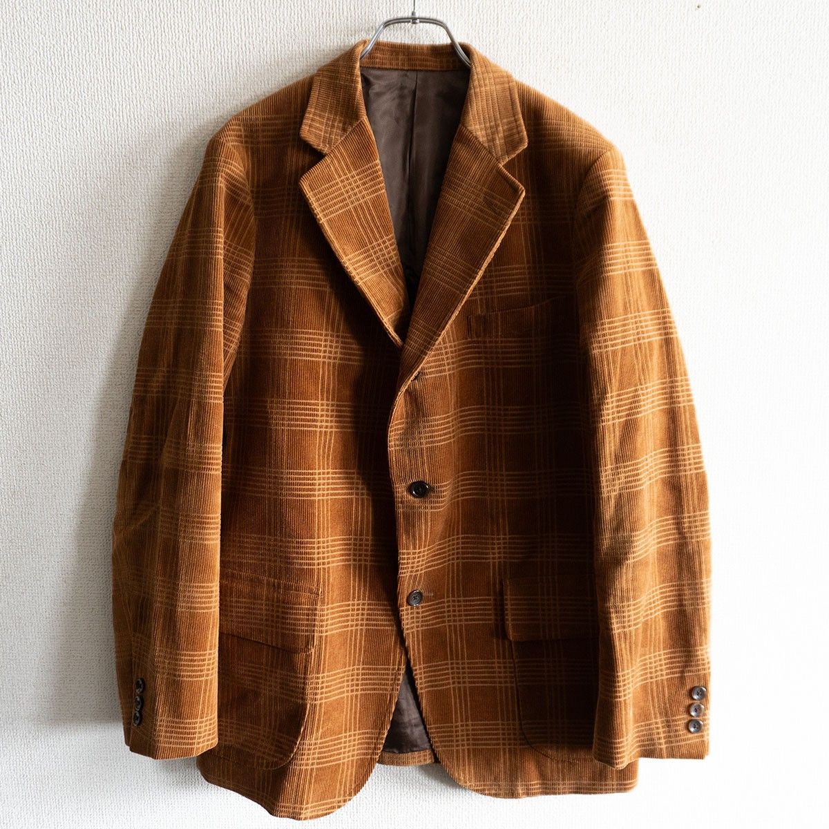 【美品】 ANATOMICA 【 Corduroy Tailored Jacket】38 ブラウン チェック柄 コットン アナトミカ テーラード ジャケット s2510088