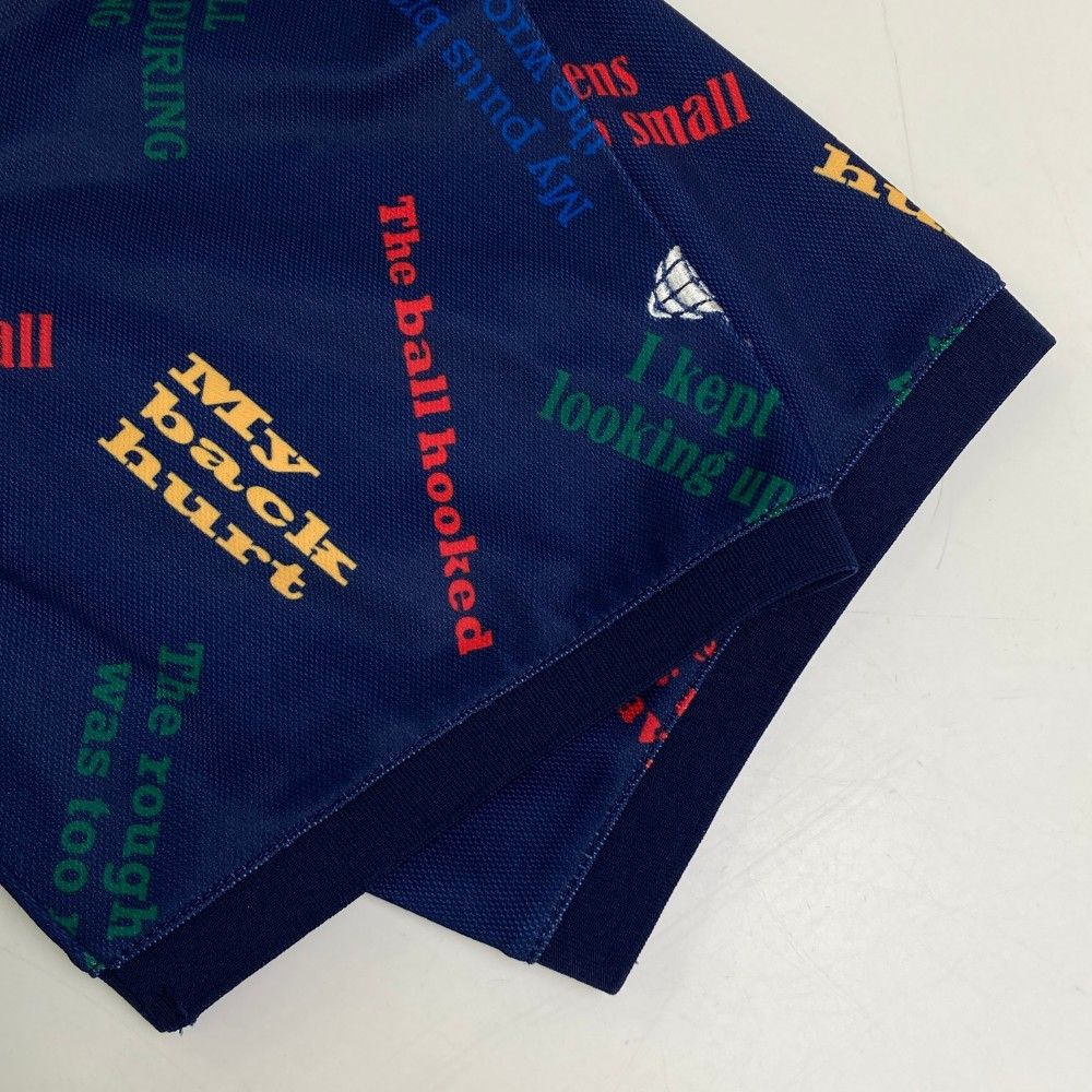 XL 極美品　BEAMS GOLF ビームスゴルフウェア　半袖ポロシャツ メンズ BEAMS ビームスゴルフ 半袖ポロシャツ ネイビー×オレンジ 総柄