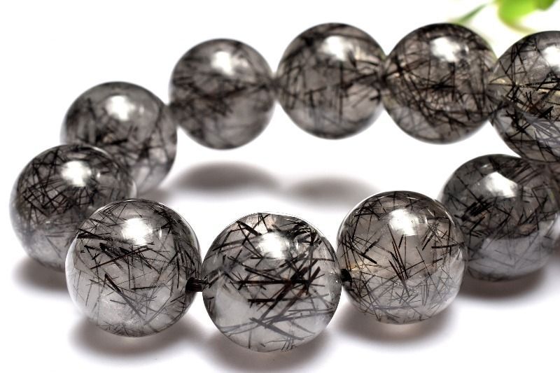 １点物 放射状 黒い針 ブラックトルマリンインクォーツ 11.5mm ブレスレット パワーストーン 天然石 _MA9327