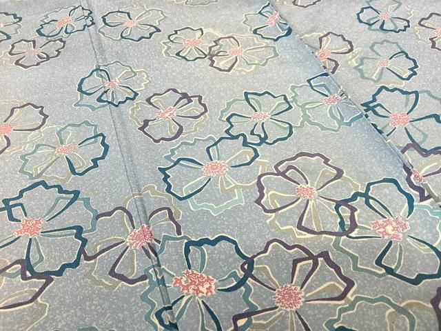 平和屋着物●訪問着　型染め　舞花文　正絹　逸品　AABF3931ck 平和屋着物○訪問着 型染め 舞花文 正絹 逸品 AABF3931ck 【公式通販】