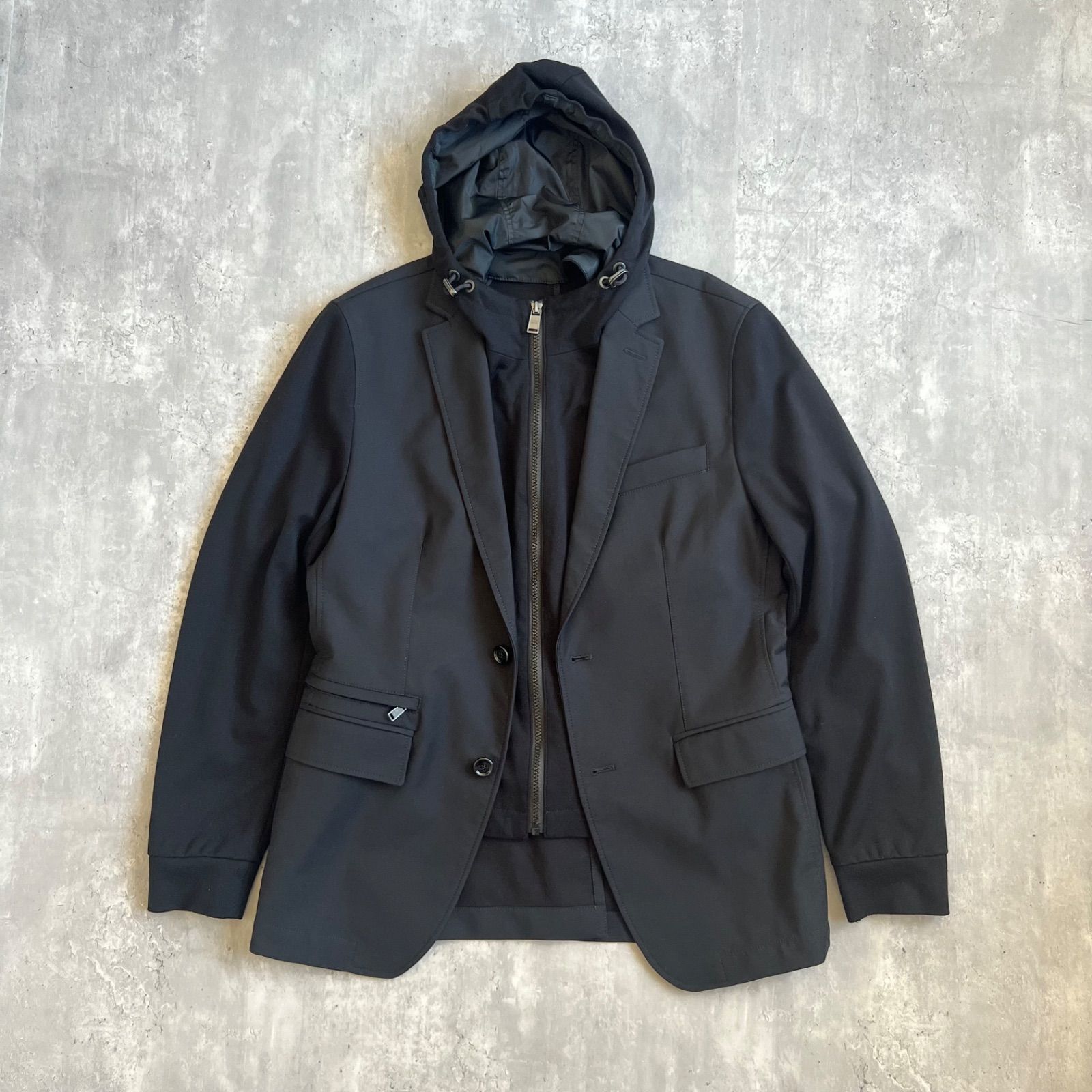 HUGO BOSS ヒューゴボス 2WAY テーラードジャケット 取外しフーディー 