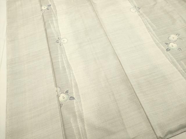 平和屋着物○本場大島紬 白大島 9マルキ 草花間道 正絹 逸品 未使用  