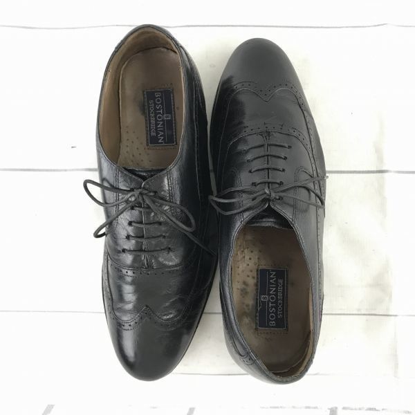  ボストニアンStockbridge 本革ウイングチップ 25 5 黒 フルブローグ マッケイ製法 ドレスシューズ ビジネス G 22 ドレス ビジネスシューズ ブーツ 革靴