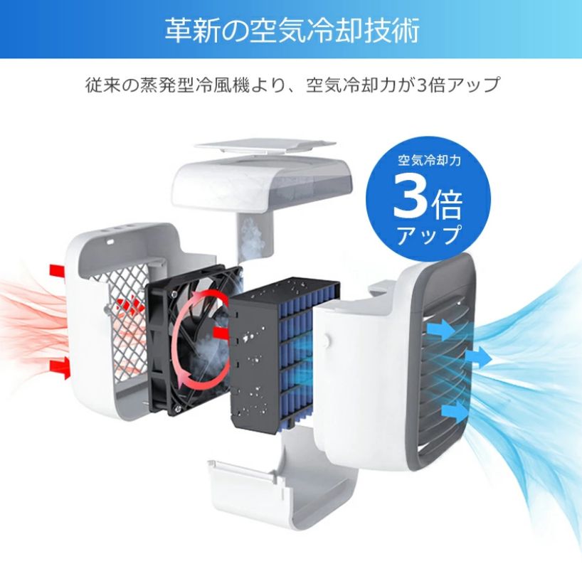 ポータブル エアクーラー パーソナル エアコン ファン小型