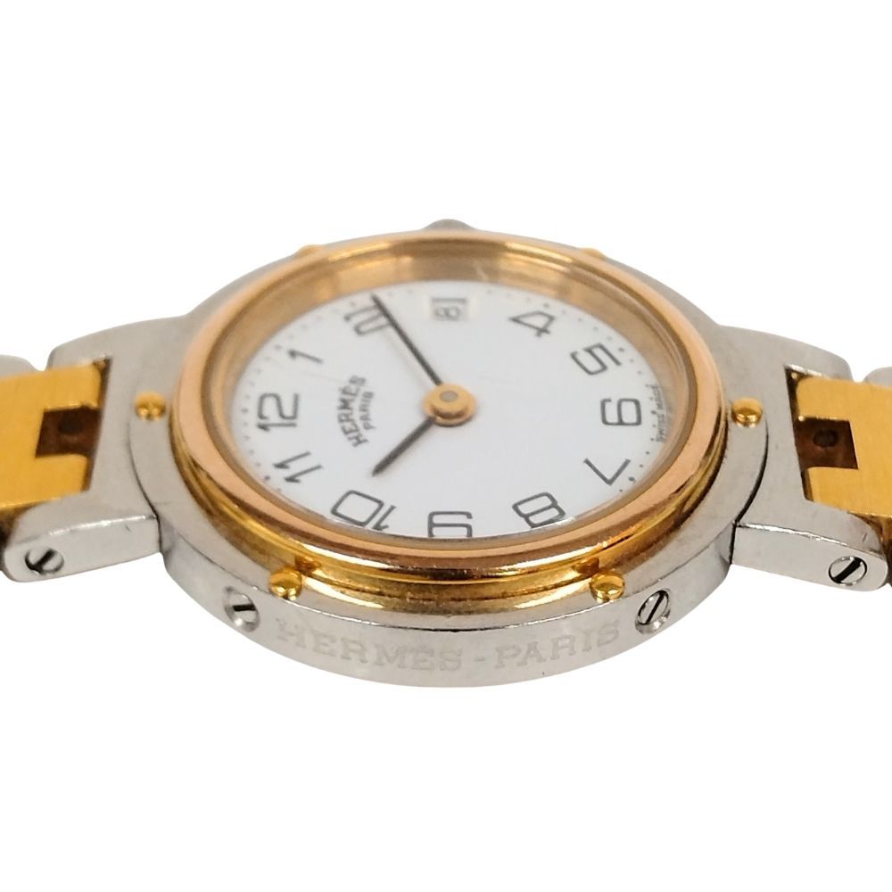 HERMES エルメス クリッパー デイト コンビ クォーツ レディース