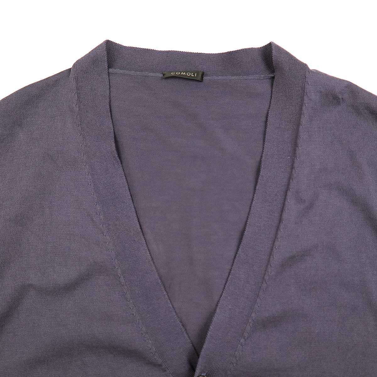 COMOLI コモリ 23SS 18G Vネックカーディガン X01-06022 パープル 3