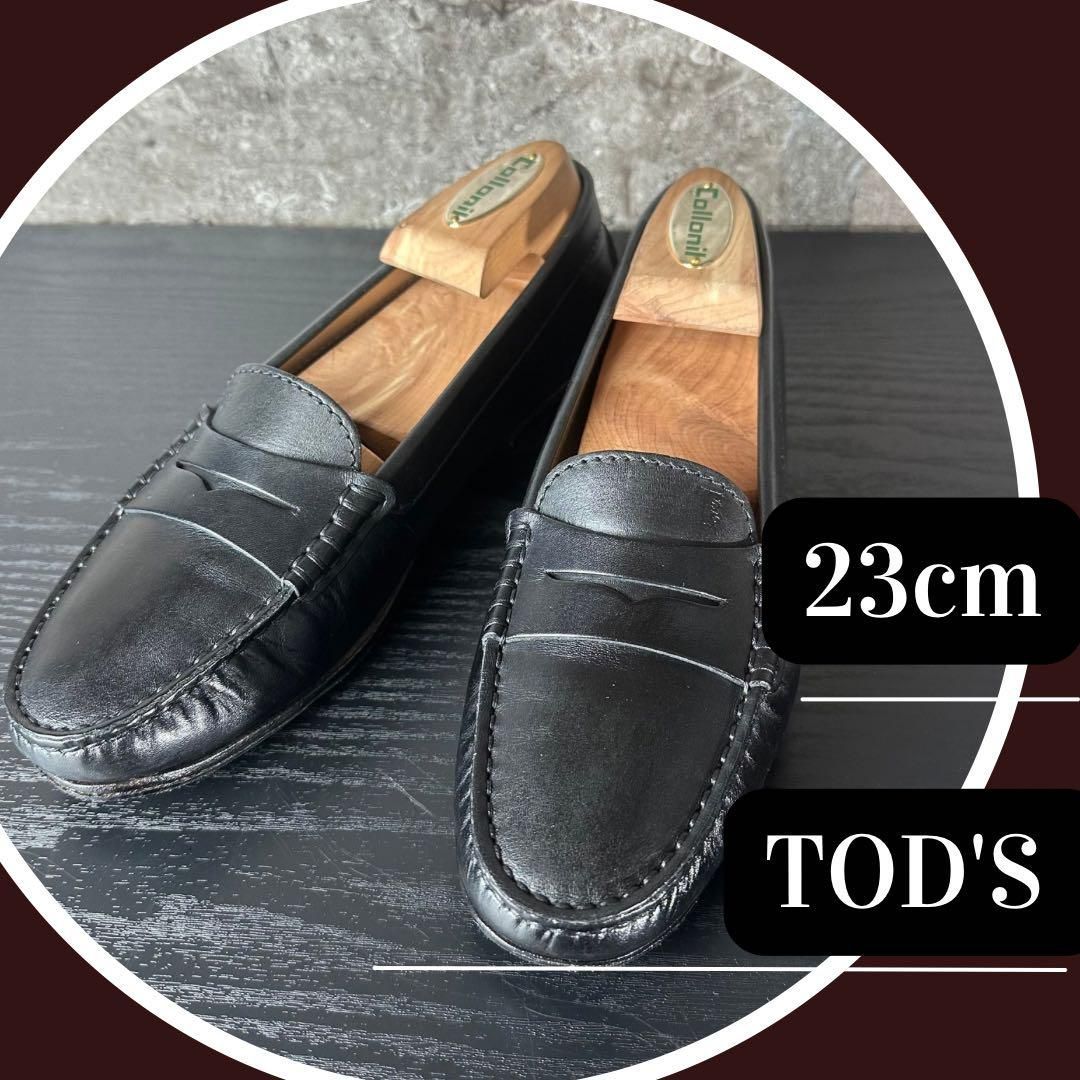 シューケア済】TOD'S トッズ ゴンミーニ レディス コインローファー ドライビング フラットシューズ 黒ブラック 36(23cm相当) - メルカリ