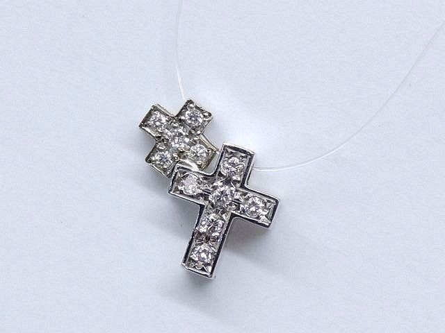 スタージュエリー クロス チョーカー ネックレス K18 0.11ct