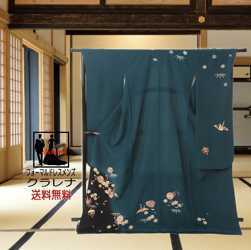 □最高級しじら織浴衣 七宝黒□反物染め抜きの抜染□着物着用可□涼し