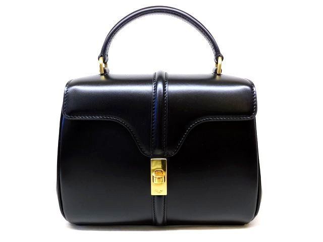 2 新品同様品 CELINE セリーヌ □ ミニ 16（セーズ）サテンドカーフ 