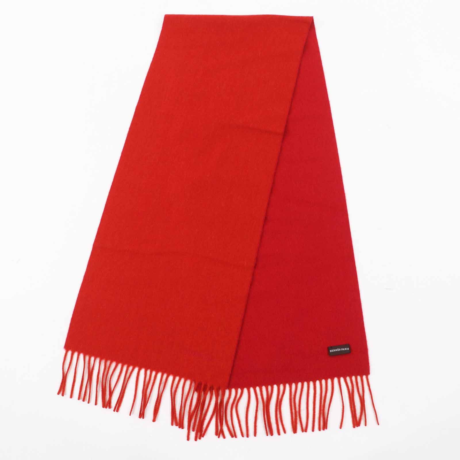 極美品◎HERMES エルメス カシミヤ100％ バイカラー リバーシブル ロゴ