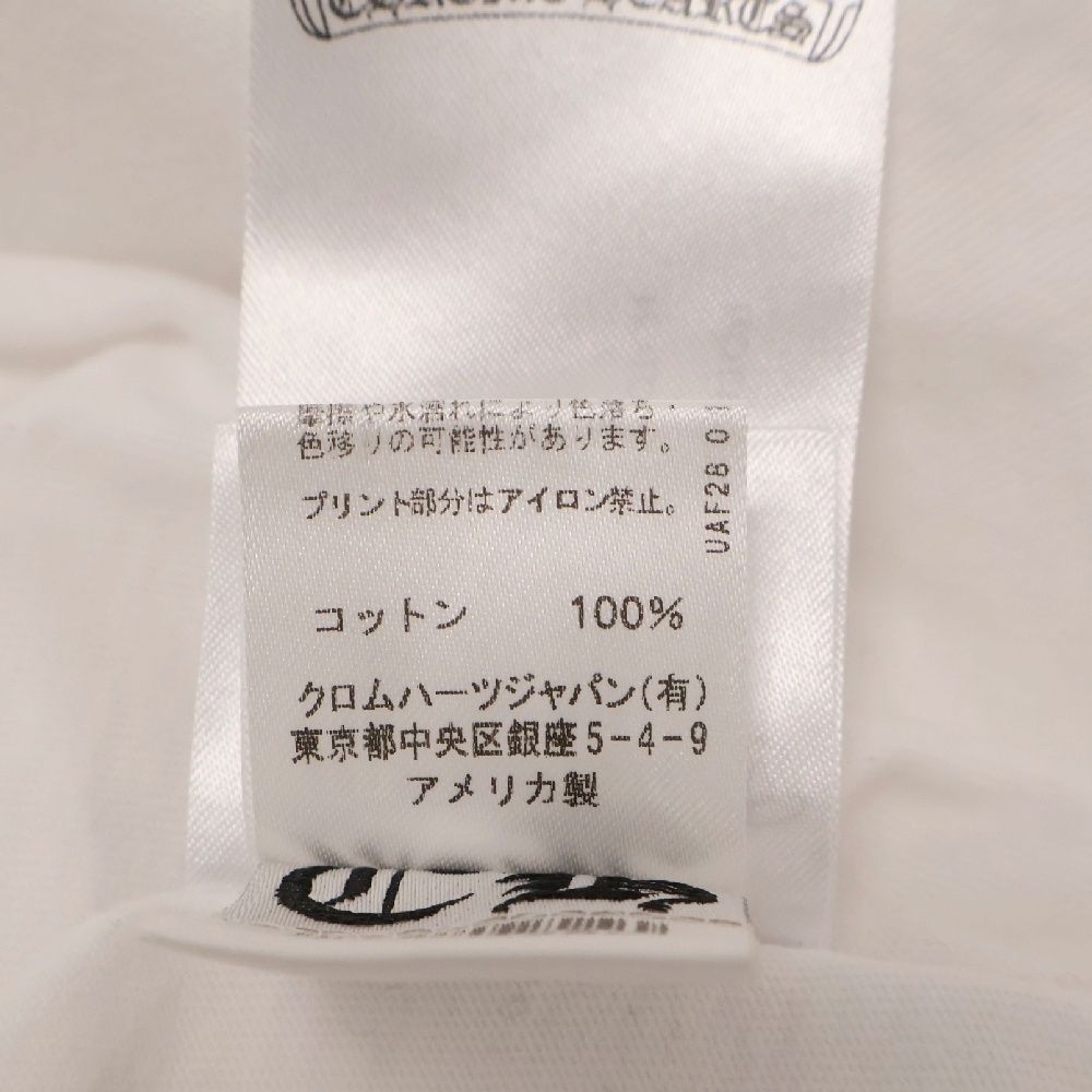 クロムハーツ ネオンピンク ストライプロゴ L/S 長袖Tシャツ M ホワイト CHROME HEARTS クロムハーツ（原本無） Neon Pink Stripe Logo L