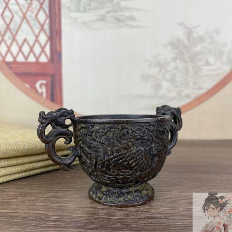 香炉 獅子 麒麟 鳳凰 龍 銅 台付 開運 風水 骨董 インテリア アンティーク 新品未使用】香炉 龍 鳳凰 置物 オブジェ 竜 ドラゴン 不死鳥 火