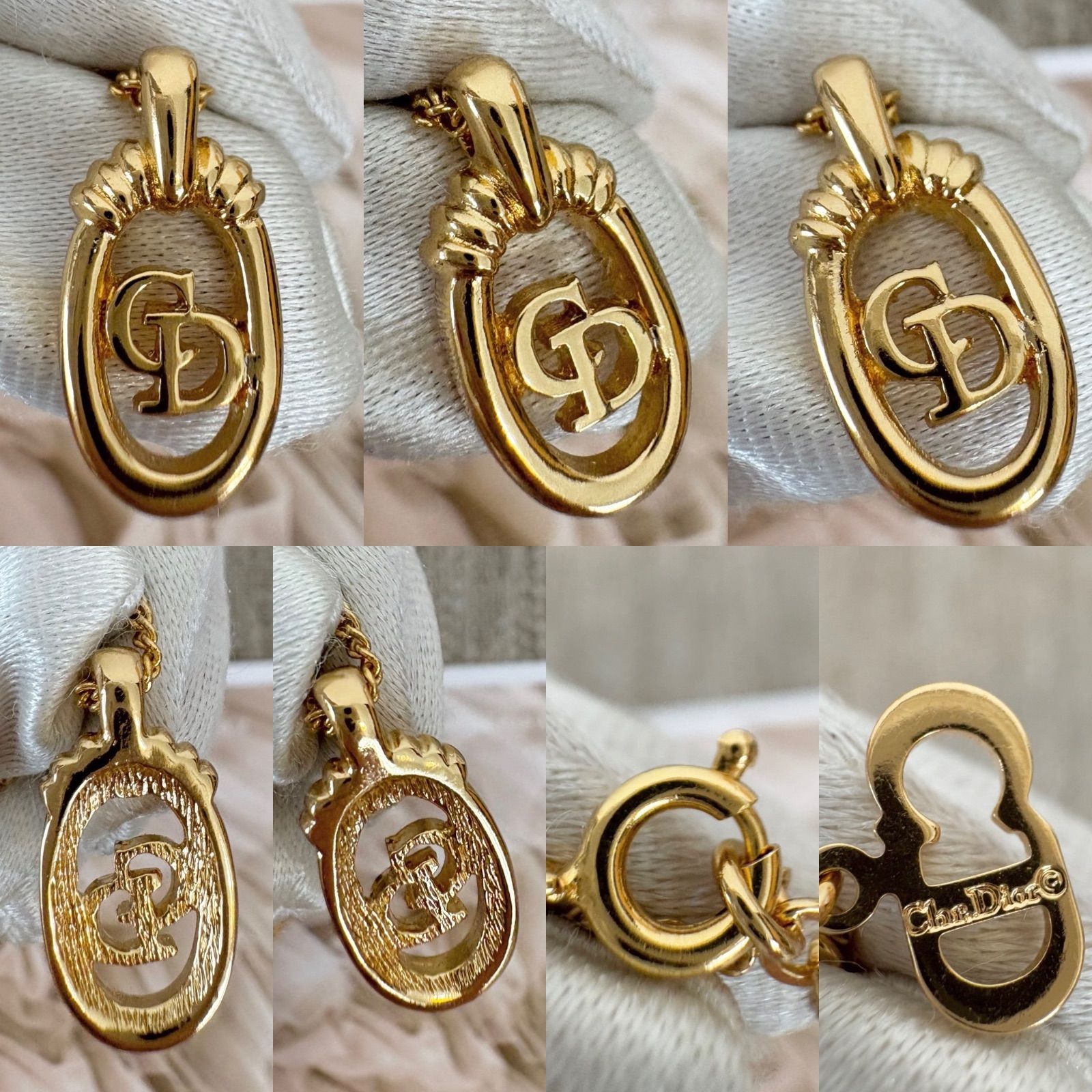 極美品 クリスチャンディオール ネックレス ピアス セット ゴールド CDロゴ 極美品 クリスチャンディオール ネックレス ピアス セット