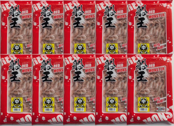 船王 REDMONSTER 中えび １０パックセット ヒロキュー 釣り餌 冷凍エビ ひとつテンヤ 鯛テンヤ 真鯛