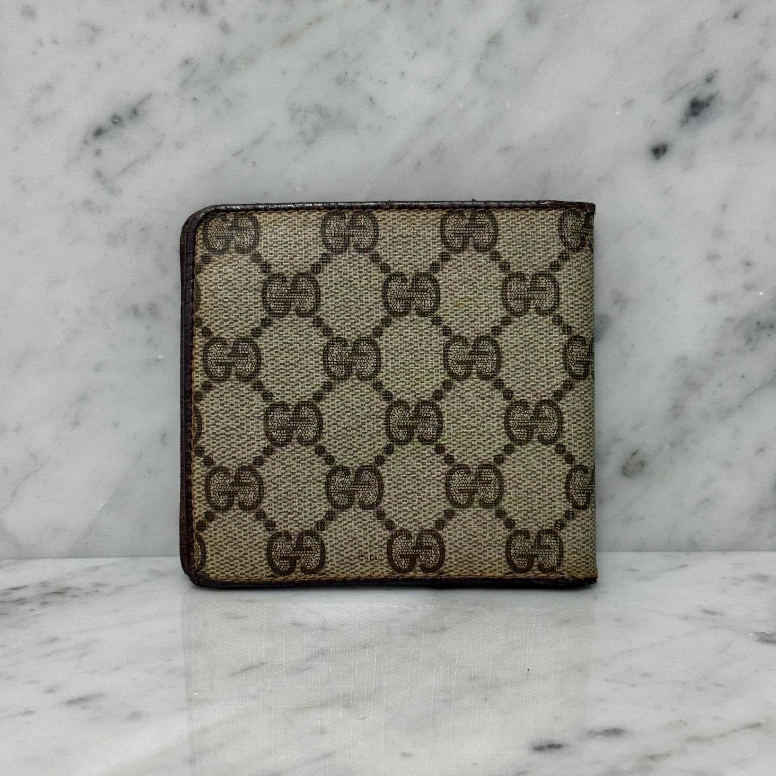 OLD GUCCI グッチ 二つ折り財布 GG 札入れ ロゴ 本革