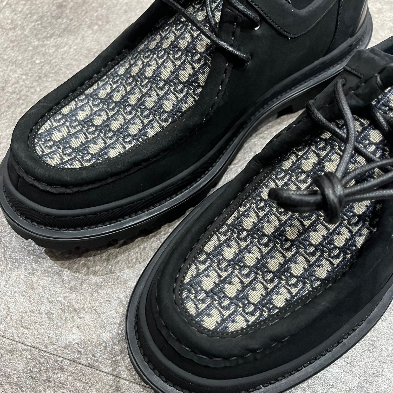 DIOR ボート スエード レザー シューズ オブリーク ディオール