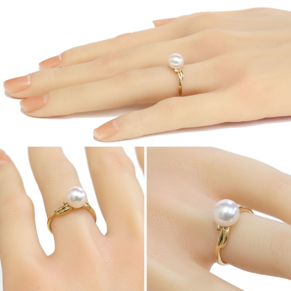 タサキ K18パールダイヤモンドリング D0.01 2.8g #10.5 - メルカリ 