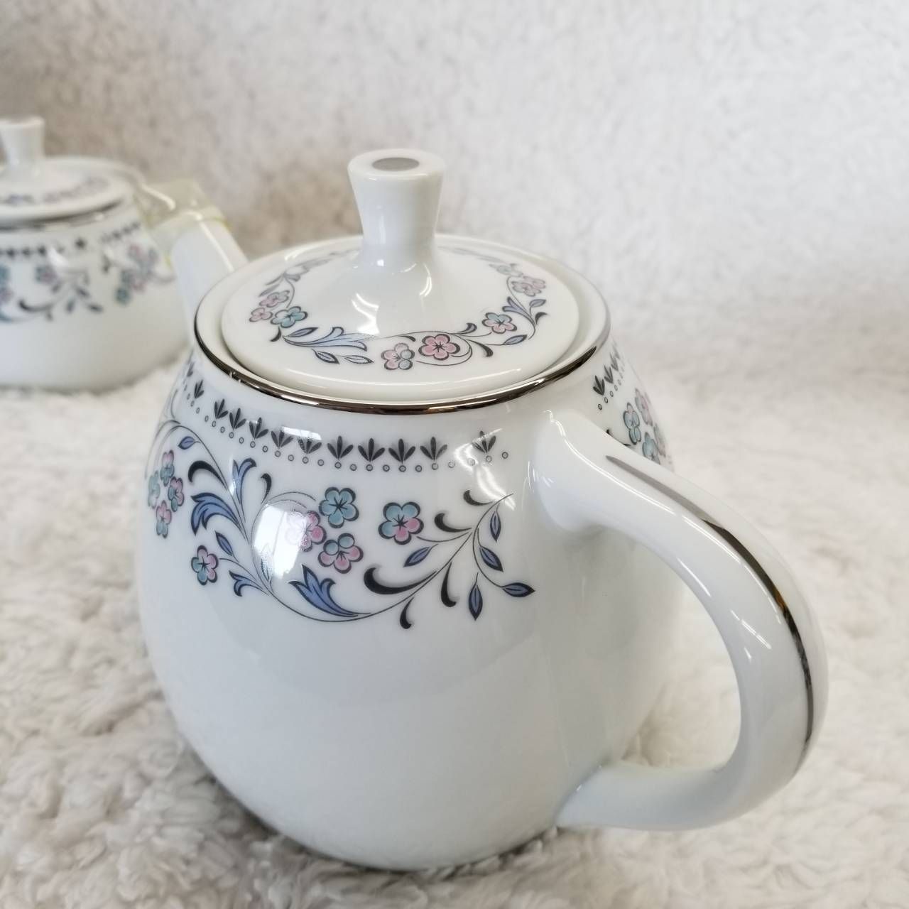 ノリタケ Noritake Blue Waltz ブルーワルツ 廃盤品 ティーポット シュガーポット ミルクピッチャー 食器 3点セット AB1 Y  - メルカリ