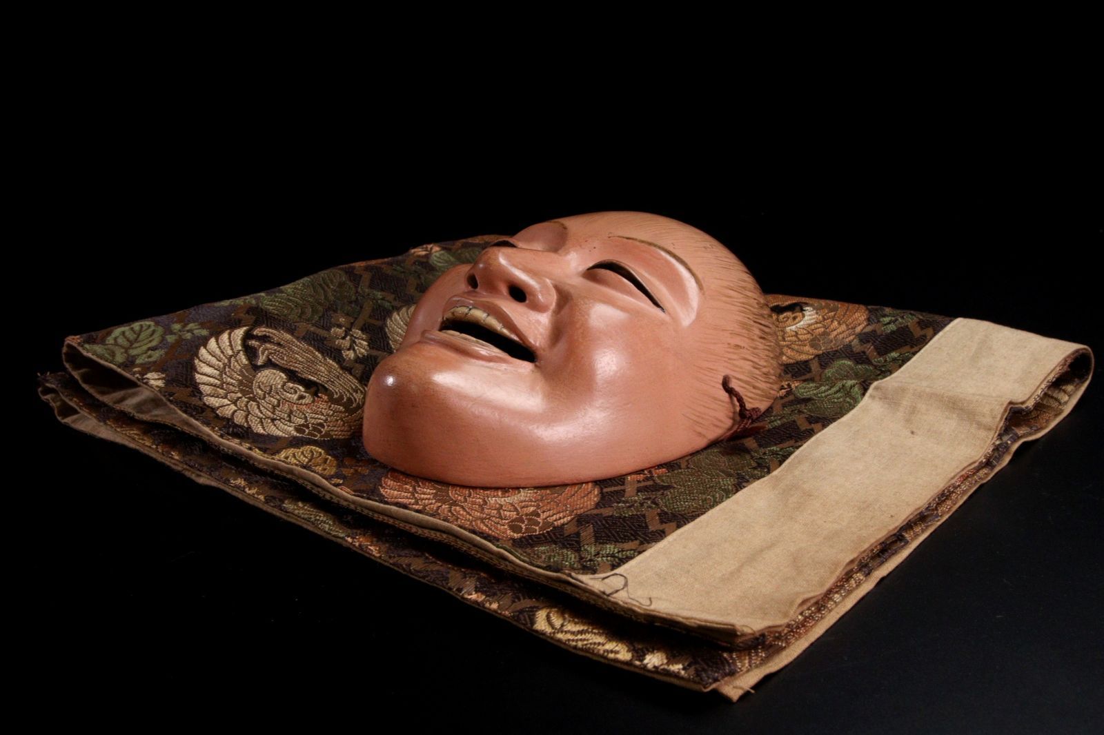 福原正峯作 木彫 猩々面 21cm 能 神楽 雅楽 舞楽 狂言 小面 唐物