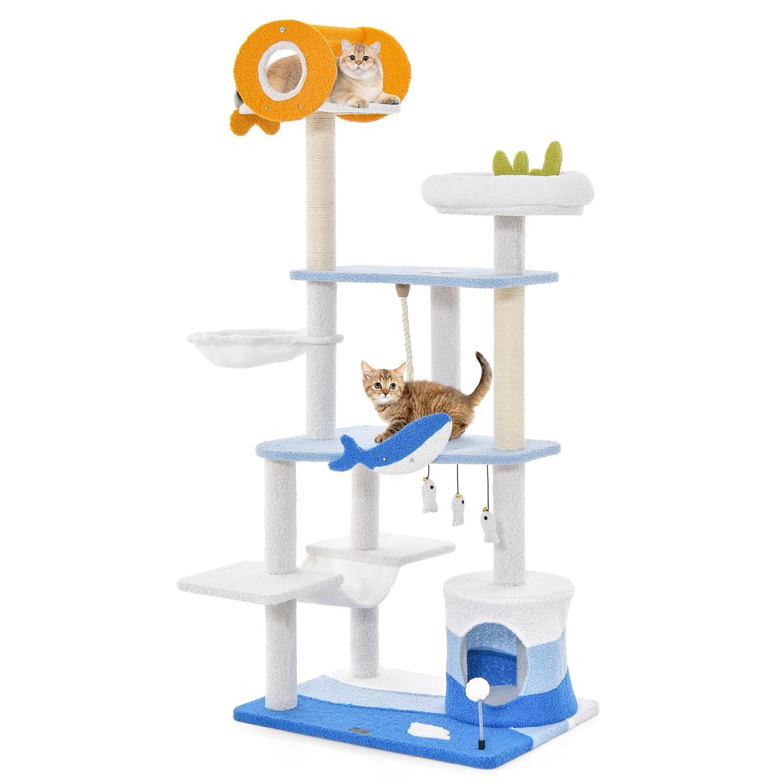 ☆新品☆ 猫 enjoy 空間 キャットタワー 168cm グレー