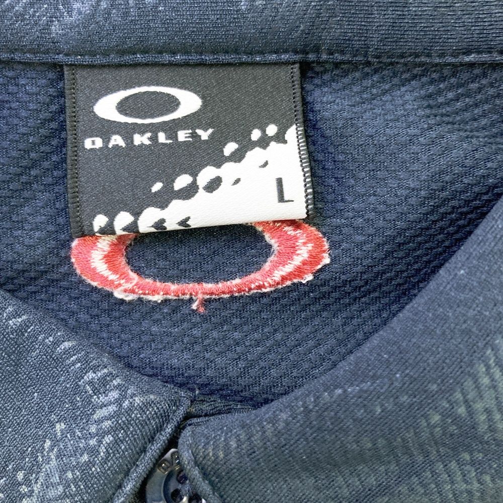 OAKLEY オークリー 半袖 ポロシャツ ネイビー M ゴルフ 花柄 美品 OAKLEY オークリー 434185JP 半袖ポロシャツ ネイビー系 サイズ：XL