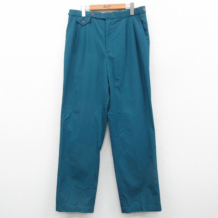 W34/古着 ロンドンフォグ パンツ メンズ 濃青緑 24sep18 中古 ボトムス ロング
