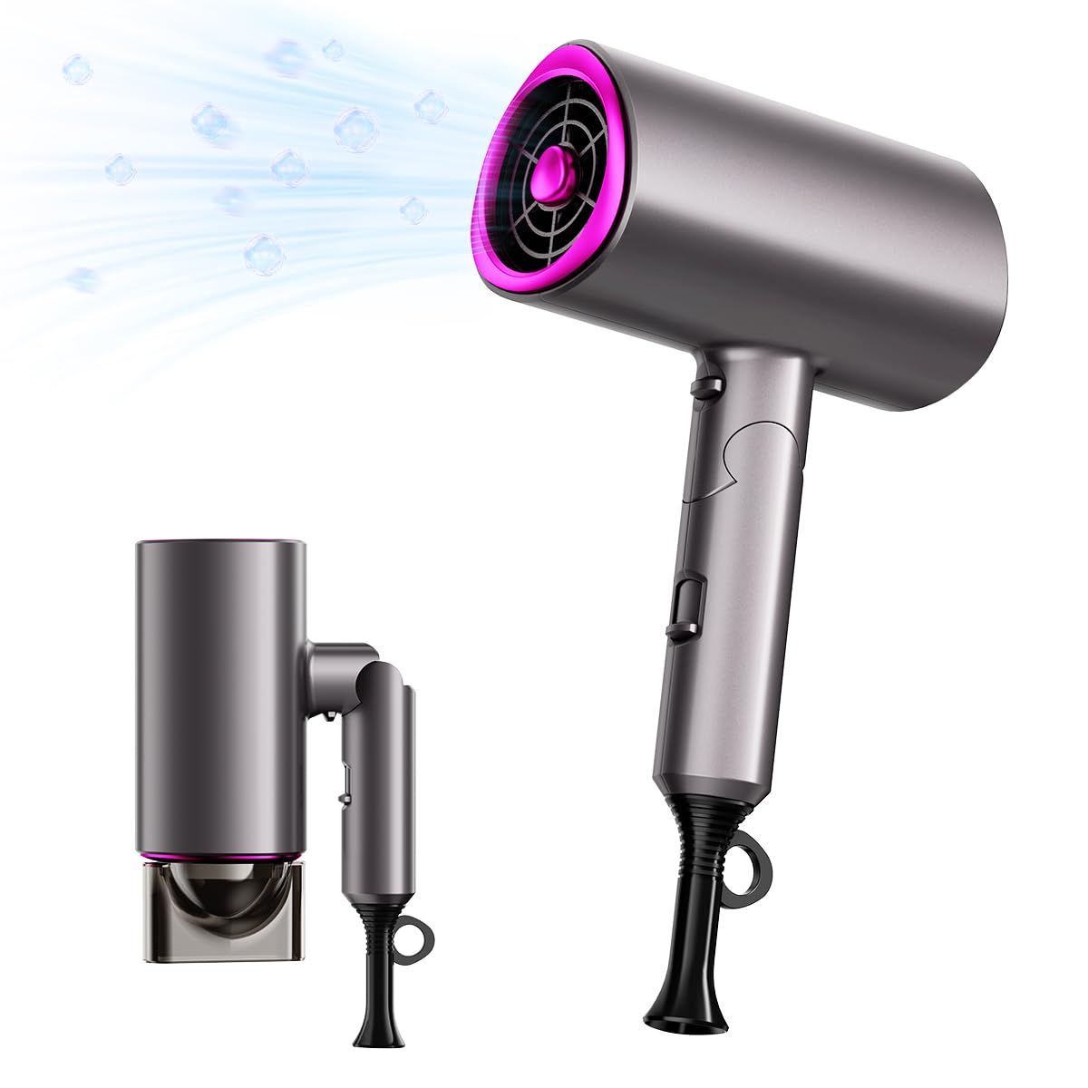 新着商品 大風量 速乾 折り畳み式 60秒速乾 1400W ヘアドライヤー マイナスイオン ヘアサロン 3段階調整 ドライヤー 温冷風切替 軽量 静音 57℃恒温 過熱防止機能 ノズル付き 持ち運び便利 家庭用 出張 旅行用 PSE認証済み