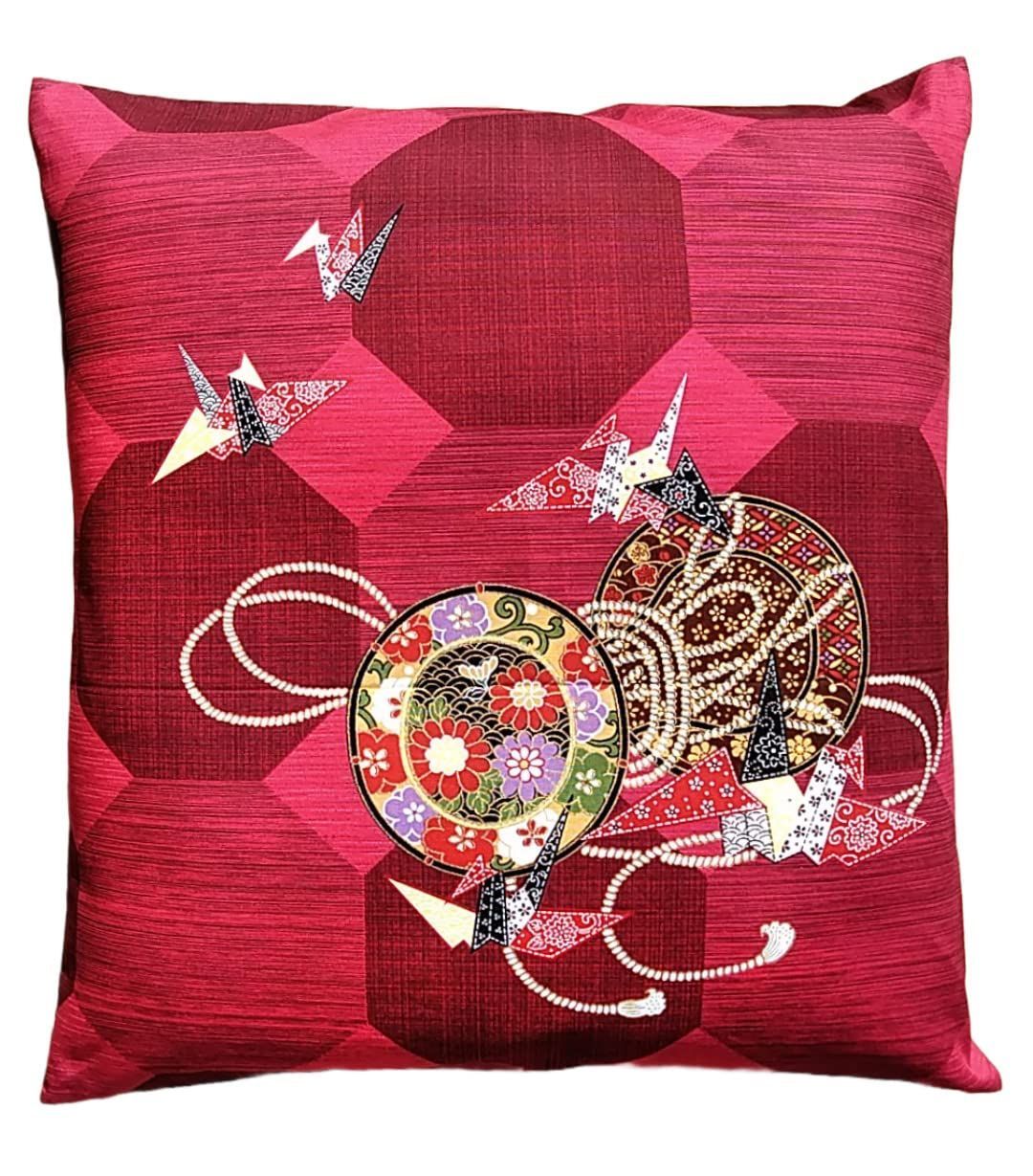 即日発送】55x59 5枚セット 座布団カバー A鼓 レッド 55 59 日本製 綿