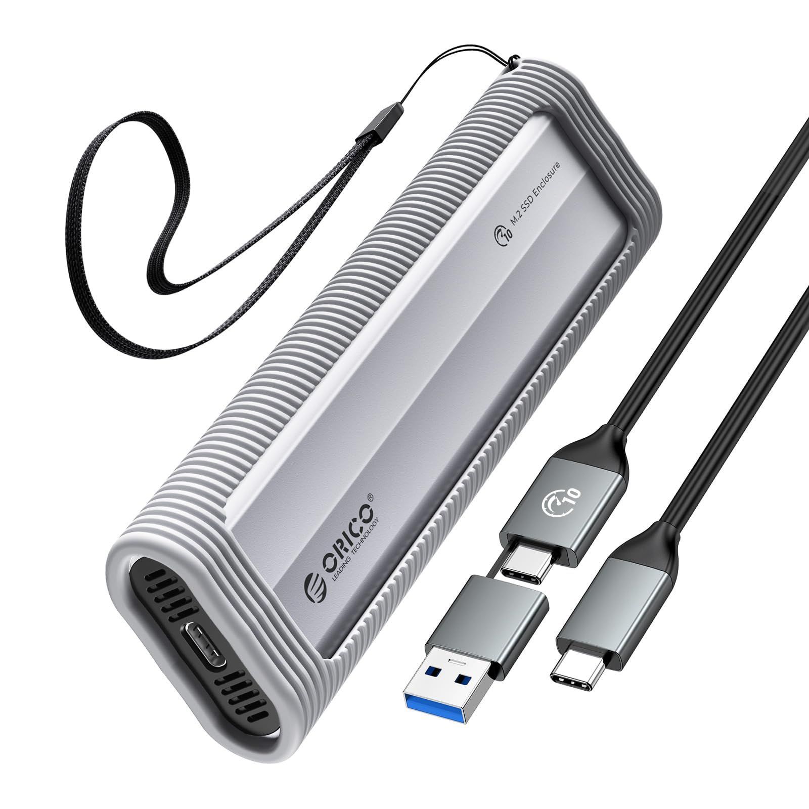 【人気商品】UASP対応 高速転送 8TB大容量 10Gbps アルミケース Gen2接続 シリコン保護カバー付き USB3.2 ssd ケース m.2 SSD ケース SSD 2230/2242/2260/2280 NVMe M M2 key/B+M 外付け