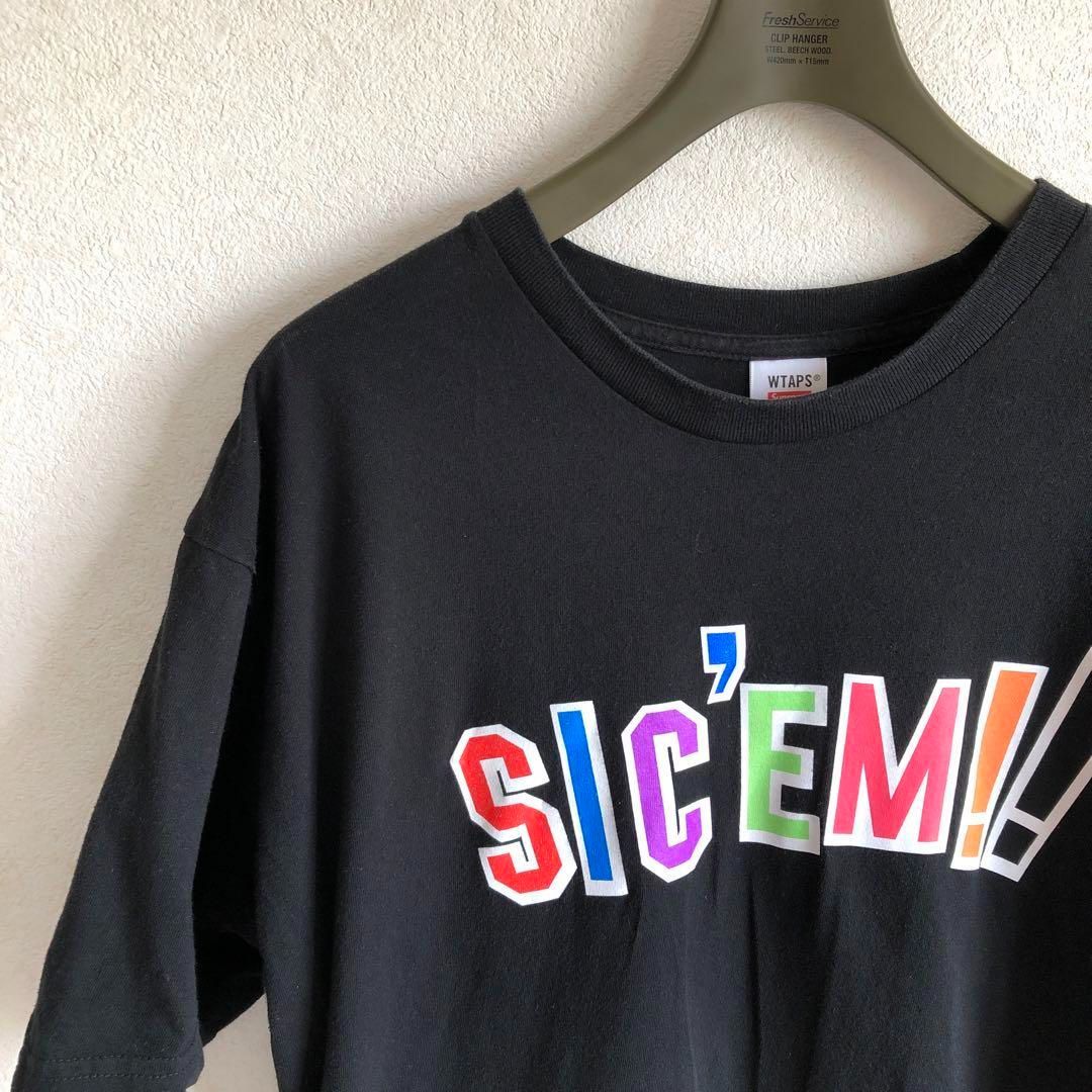 シュプリーム  Supreme WTAPS 21FW Sic'em! Tee  両面プリント 半袖Tシャツ ブラック