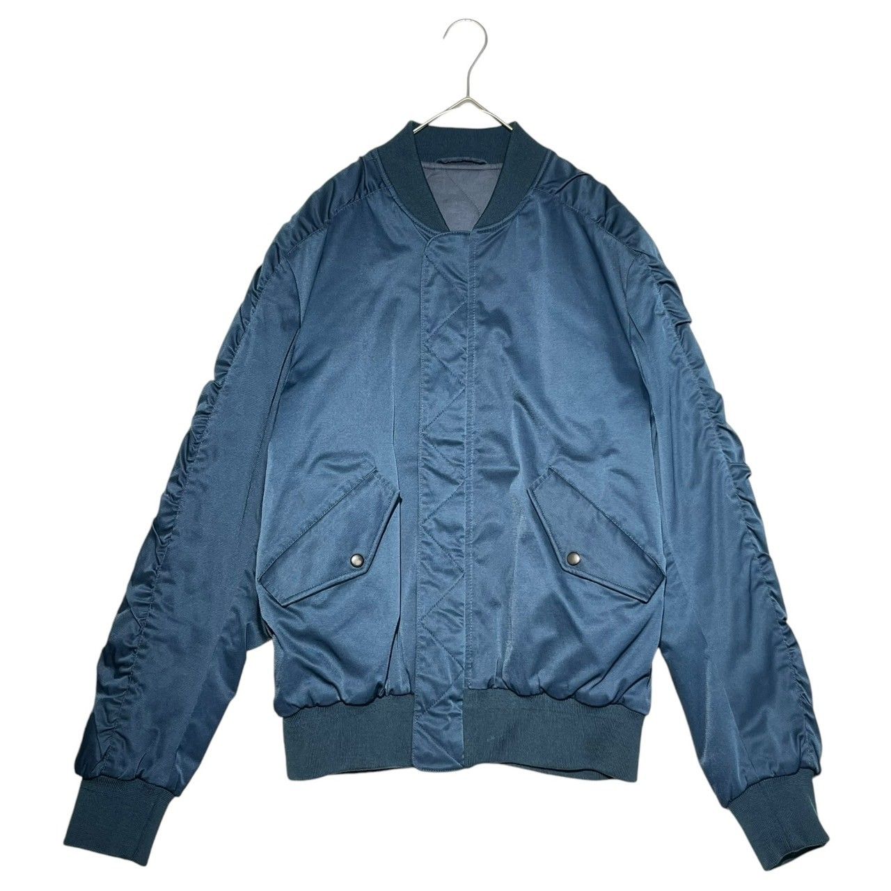 Maison Martin Margiela(メゾン マルタンマルジェラ) 09AW Archives gathered sleeve bomber  jacket アーカイブ ギャザー スリーブ ボンバー ジャケット 30AM103 ネイビー ブルゾン MA1 - メルカリ