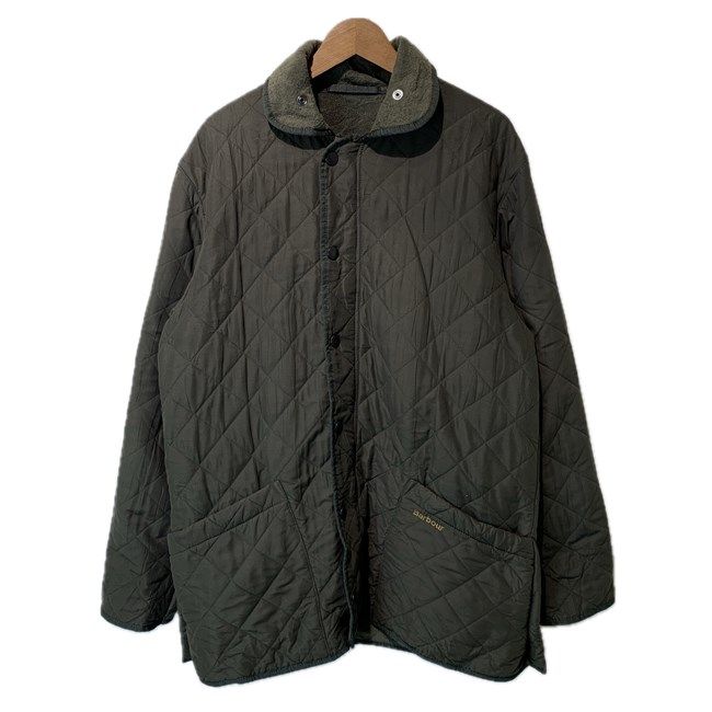 Barbour キルティングジャケット ナイロンジャンパー アウター 無地 ワンポイント ブランドロゴ 刺しゅう 古着