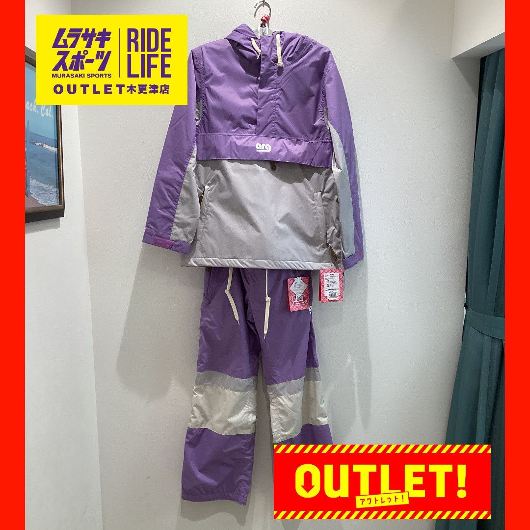 【ムラスポOUTLET公式】 新品　未使用品　スノーウェア　ARG エーアールジー レディース 22-23 ボードウエア ホカARJ12004　新品未使用品　上下セット　バラ売り不可　Lサイズ　PURPLE ムラサキス