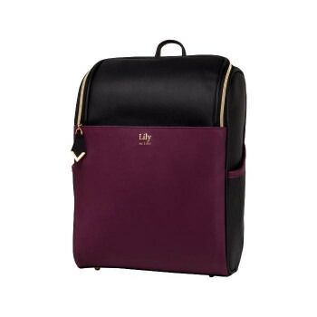 Lily リュックサック Bag-Lily02 ブラック×ワインレッド