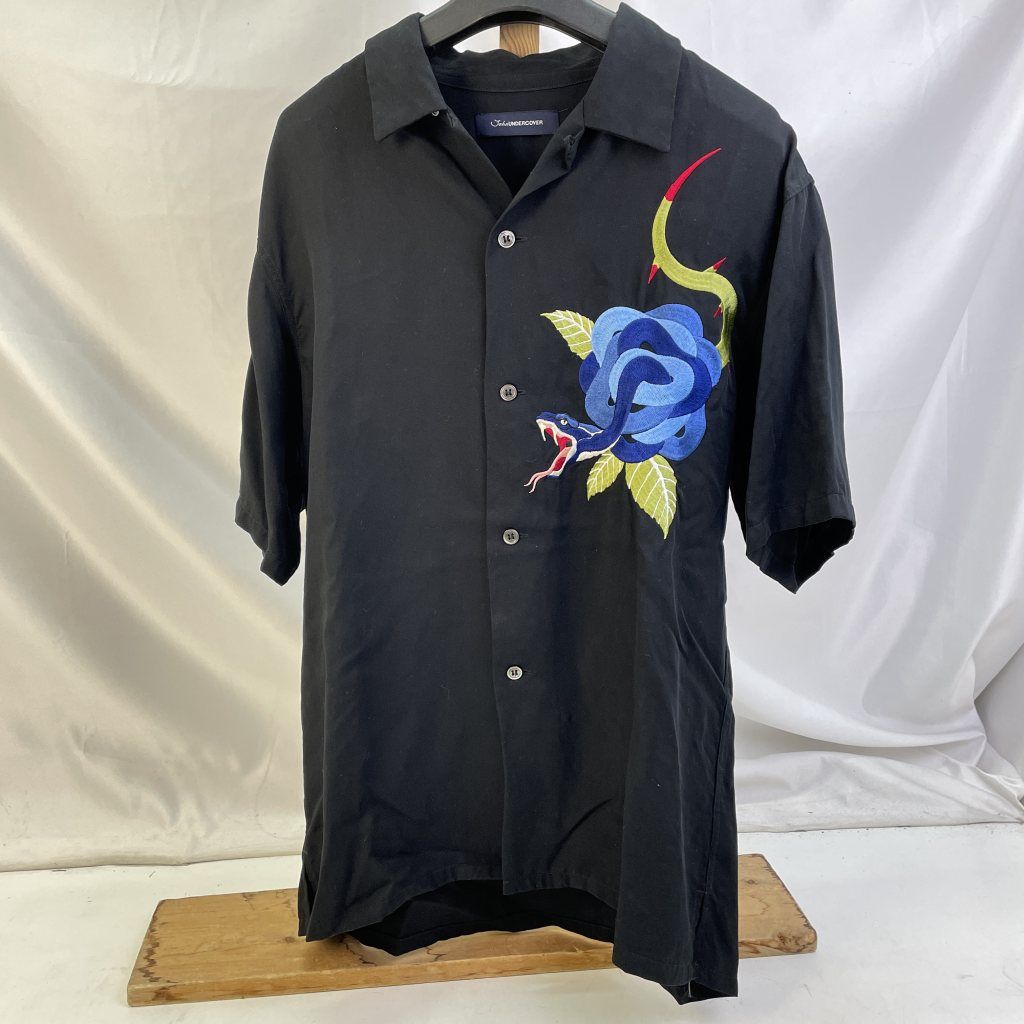Sean John ブラック/ホワイト ボタンシャツ 01w-4990 ジョンアンダーカバー John UNDERCOVER グラフィック