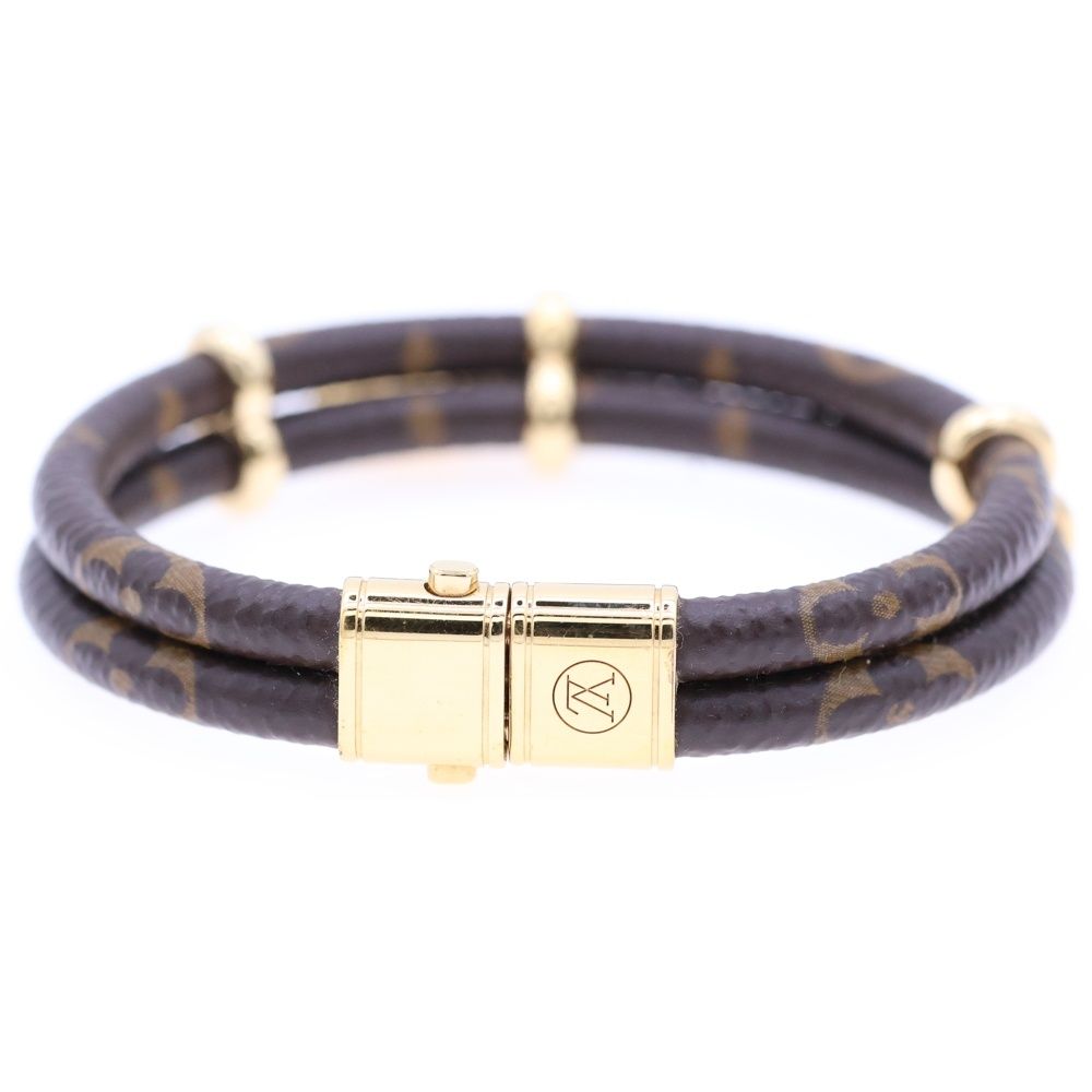 極美品◇ルイヴィトン ブラスレ キープイット トゥワイス ブレスレット ブラウン LOUIS VUITTON ルイ・ヴィトン M8109E モノグラム ブラスレ