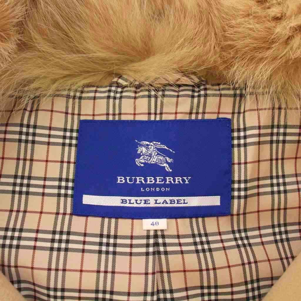 BURBERRY LONDONバーバリーブルーレーベル　ファーコートノバチェック バーバリーブルーレーベル BURBERRY BLUE LABEL スタンドカラー