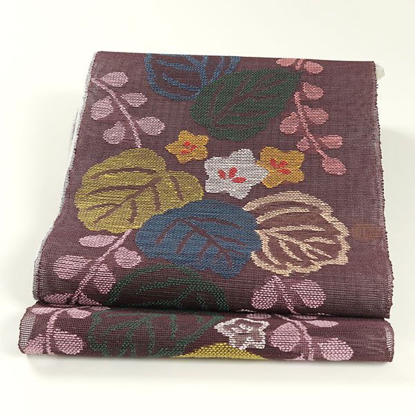 夏帯西陣織 名古屋帯 帯屋捨松葡萄唐草松葉仕立て