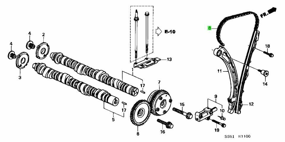 ●未使用 ホンダ FD2 シビック K20A 純正 タイミングチェーン HONDA BorgWarner Chain 170L