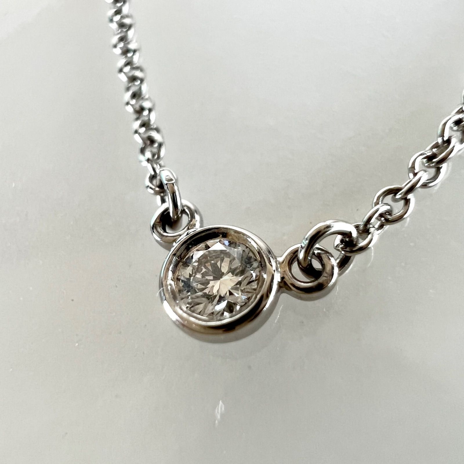 Tiffany ティファニー 3P ダイヤ バイザヤード ネックレス PT950 