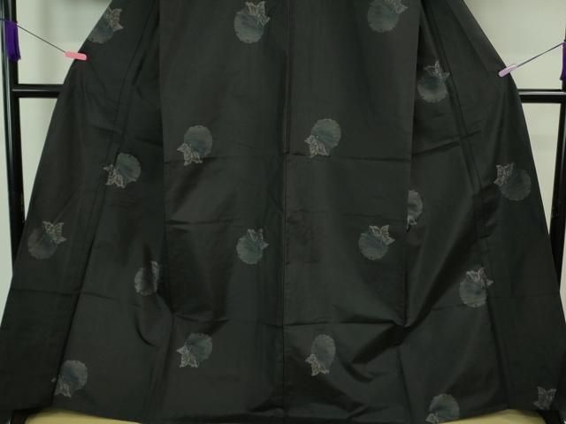 平和屋着物▽極上 本場大島紬 単衣 雪輪花鳥文 やまと誂製 逸品 未使用