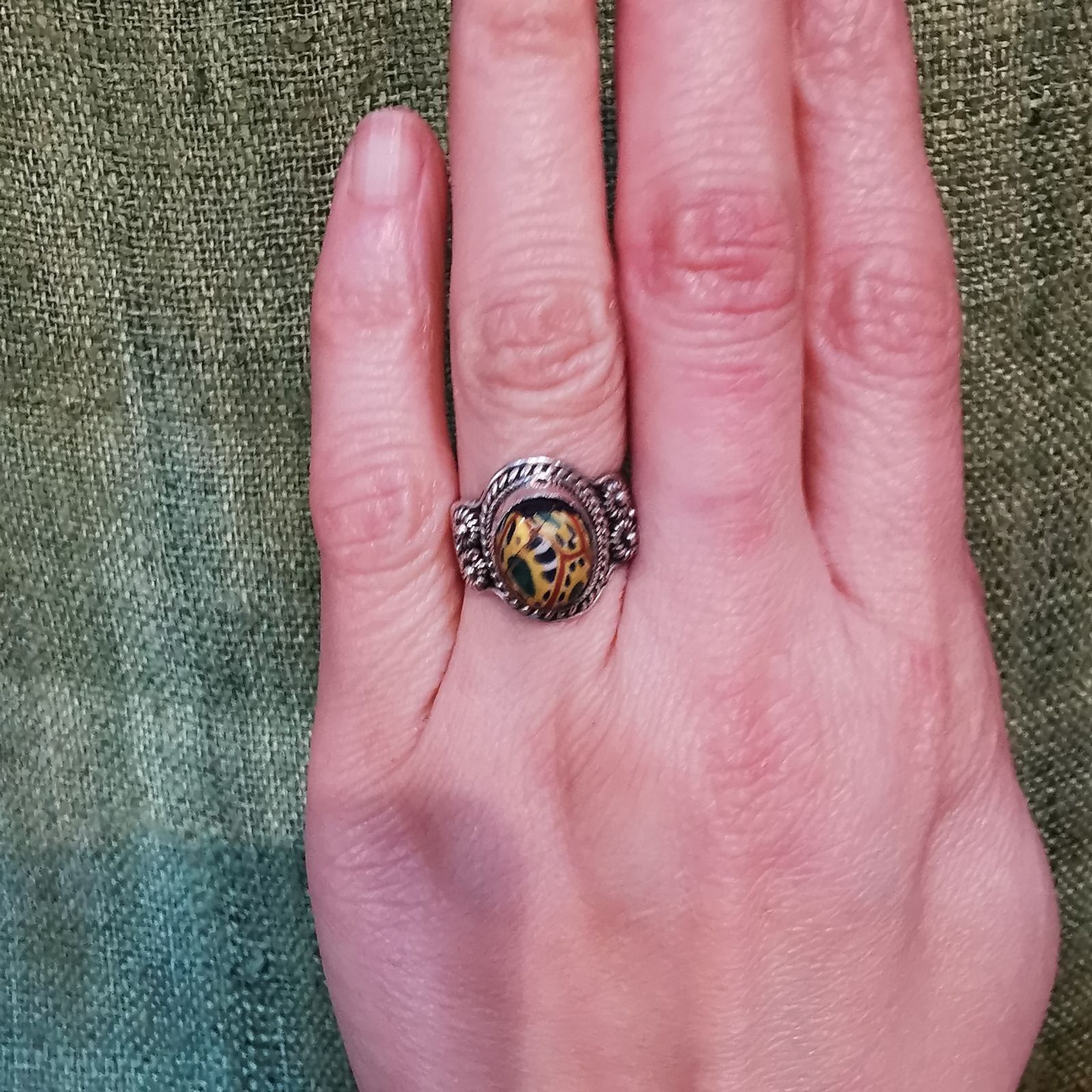 とんぼ玉 アンティークミルフィオリリング - メルカリ